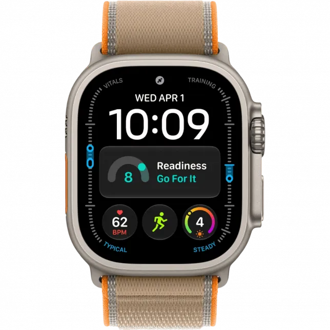 Apple Watch Ultra 4 GPS + LTE 49mm Natural Titanium Case with Sand Trail Loop - M/L (MJAQ4)