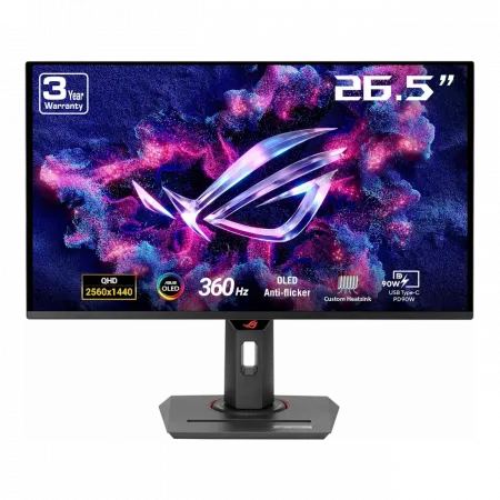 Монітор Asus 26.5" ROG Strix XG27ACDNG 2xHDMI, DP, USB-C, 3xUSB, OLED, 2560x1440, 360Hz, 0.03ms, DCI-P3 99%, G-SYNC, FreeSync, Pivot, HDR400