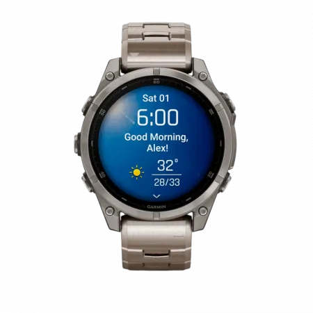 Смарт-годинник Garmin Fenix 8 47мм, AMOLED Sapphire, Titanium з титановим браслетом