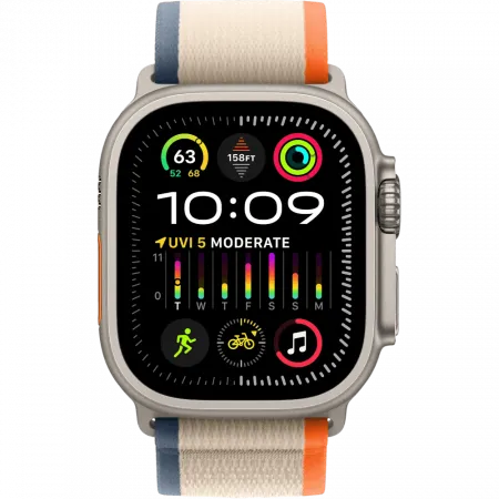 б/у Apple Watch Ultra 2 GPS + LTE 49mm Natural Titanium Case with Orange/Beige Trail Loop - M/L
