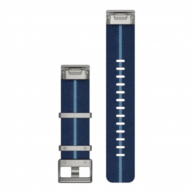Ремінець QuickFit 22 мм, Indigo синій смугастий жакардовий нейлоновий
