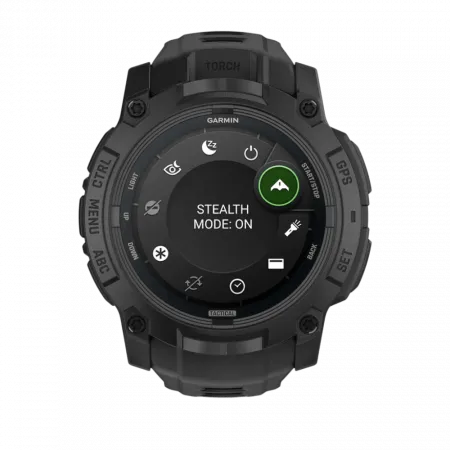 Смарт-годинник Garmin Instinct 3 50 мм, AMOLED, Tactical Edition Black чорний з чорним силіконовим ремінцем