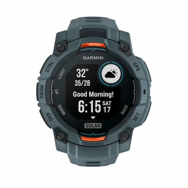 Смарт-годинник Garmin Instinct 3 45 мм, Solar Twilight сірий з Twilight сірим силіконовим ремінцем