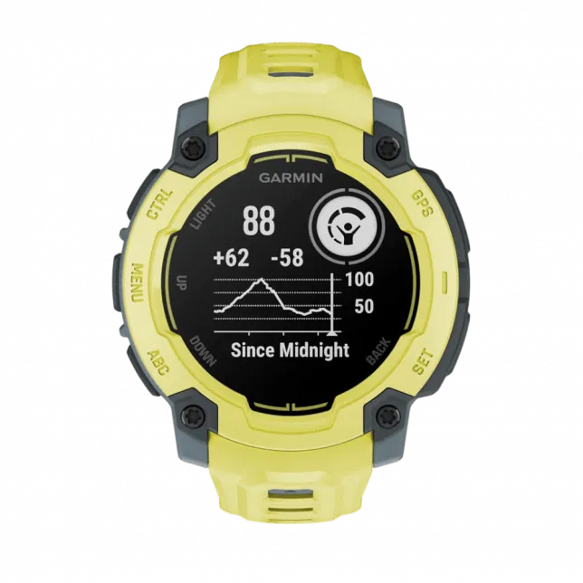 Смарт-годинник Garmin Instinct E 45 мм Electric Lime жовтий з Electric Lime жовтим силіконовим ремінцем