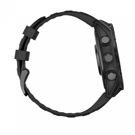 Смарт-годинник Garmin Fenix 8 47мм, AMOLED Slate Gray з Black чорним силіконовим ремінцем