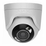 IP-Камера дротова Ajax TurretCam HL white, 5мп, 2.8мм, гібридне підсвічування IR 50м, білий Led 50м, Poe, True WDR, IP 65, ІЧ 50м, аудіо, кут огляду 100° до 110°, купольна, біла