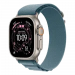 Apple Watch Ultra 3 GPS + LTE, 49mm Natural Titanium Case with Light Blue Alpine Loop - Small