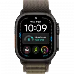 Apple Watch Ultra 4 GPS + LTE 49mm Black Titanium Case with Dark Olive Alpine Loop - Medium (MJCT4+MKDX4)