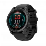 Смарт-годинник Garmin Fenix E 47мм, AMOLED Slate Gray Steel з чорним силіконовим ремінцем