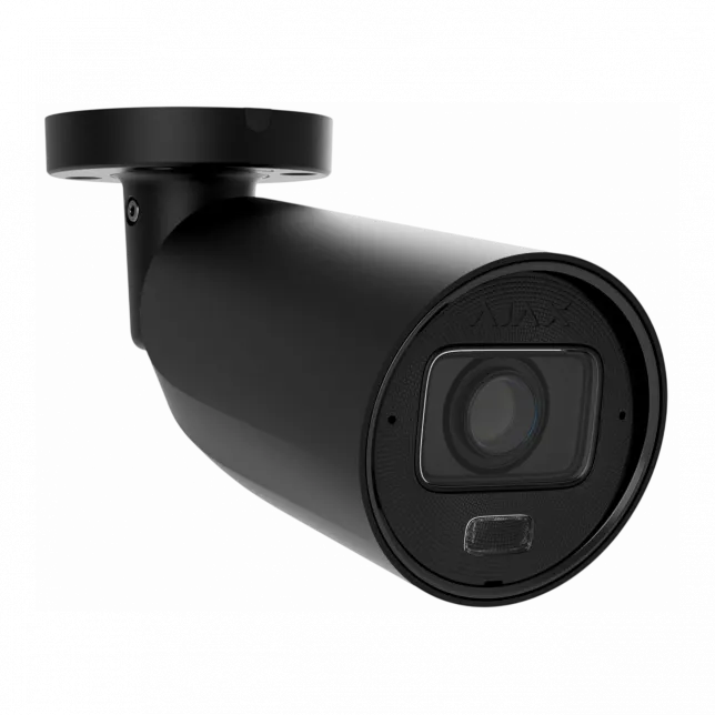 IP-камера дротова Ajax BulletCam HLVF 8 MP Black, 2.8–12 мм, PoE, True WDR, IP67, ІЧ 60 м, LED 40 м, аудіо, кут огляду 31° до 111°, вулична, чорна, 126278.217.BL1