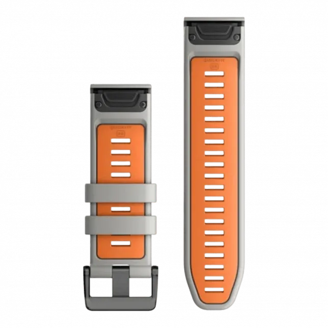 Ремінець QuickFit 26 мм, Fog Grey/Ember Orange сірий силіконовий