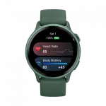 Смарт-годинник Garmin Vivoactive 6 Metallic Jasper Green з Jasper Green зеленим силіконовим ремінцем