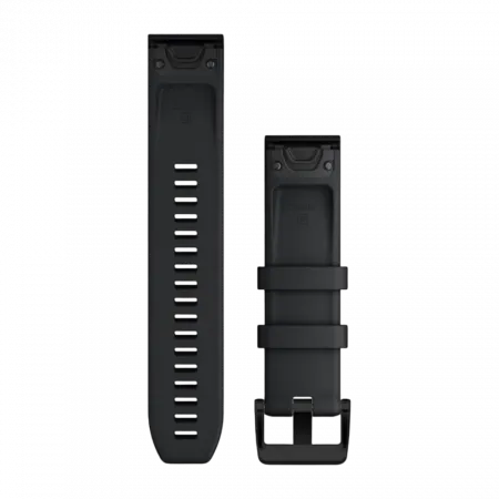 Ремінець QuickFit 22 мм, Black чорний, Black Stainless Steel застібка, силіконовий