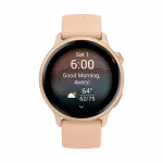 Смарт-годинник Garmin Vivoactive 6 Metallic Pink Dawn з Pink Dawn рожевим силіконовим ремінцем