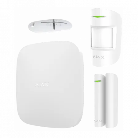 Комплект охоронної сигналізації Ajax StarterKit, hub, motionprotect, doorprotect, spacecontrol, jeweller, бездротовий, білий (20288.56.WH1)
