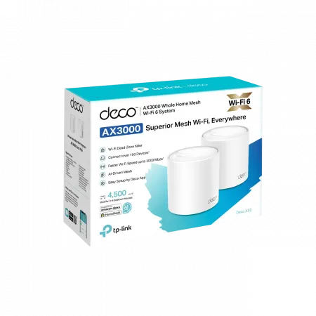 Система WiFi-Mesh TP-LINK Deco X50 AX3000, 3xGE LANWAN, 2мод