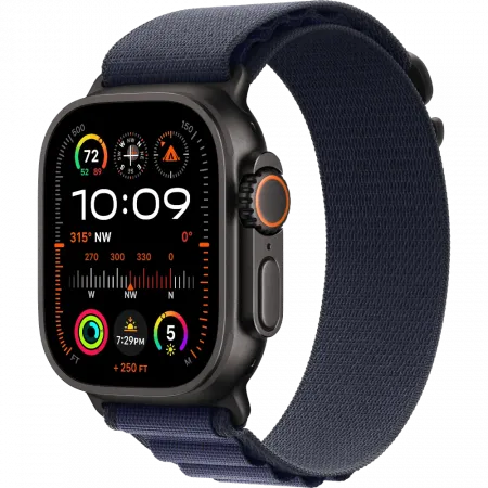 б/у Apple Watch Ultra 2 GPS + LTE 49mm Black Titanium Case with Navy Alpine Loop - Medium