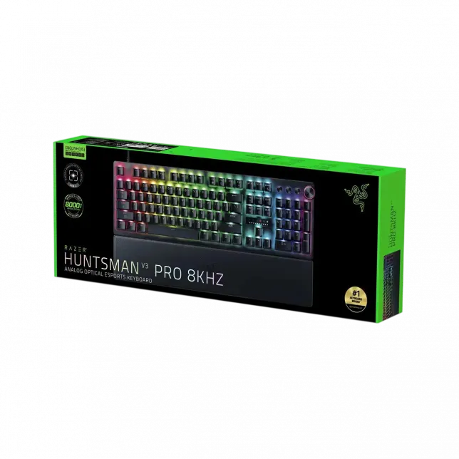 Клавіатура механічна Razer Huntsman V3 Pro 8KHz, 104key, Analog Optical Switch Gen-2, USB-A, EN, RGB, чорний