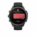 Смарт-годинник Garmin Fenix 9 Pro - inReach, 47мм Carbon Gray DLC Titanium з Black/Pebble Grey чорним/темно-сірим силіконовим ремінцем