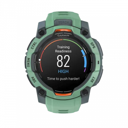 Смарт-годинник Garmin Instinct 3 45 мм, AMOLED Neotropic зелений з Neotropic зеленим силіконовим ремінцем