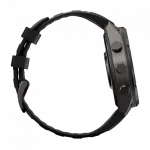 Смарт-годинник Garmin Fenix 9 Pro 47мм, Carbon Gray DLC Titanium з Black/Pebble Grey чорним/темно-сірим силіконовим ремінцем