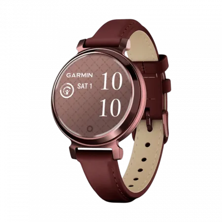 Смарт-годинник Garmin Lily 2 Classic Dark Bronze з Mulberry бордовим шкіряним ремінцем