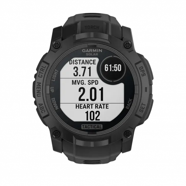 Смарт-годинник Garmin Instinct 3 50 мм, Solar, Tactical Edition Black чорний з чорним силіконовим ремінцем