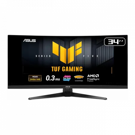 Монітор Asus 34" TUF Gaming VG34WQ5A 2xHDMI, 2xDP, 2xUSB, MM, VA, 3440x1440, 21:9, 200/400Hz, 0.5ms, DCI-P3 95%, CURVED, FreeSync, HDR400