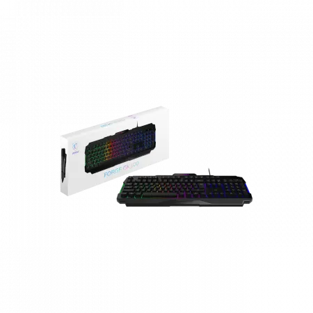 Клавіатура мембранна MSI FORGE GK100 104key, USB-A, EN/UKR/RU, ColorLED, чорний