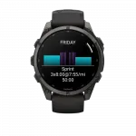 Смарт-годинник Garmin Fenix 9 47мм, Carbon Grey DLC Titanium з Black чорним силіконовим ремінцем