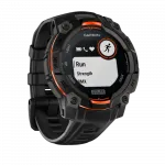 Смарт-годинник Garmin Instinct 3 45 мм, Solar Black чорний з Black чорним силіконовим ремінцем