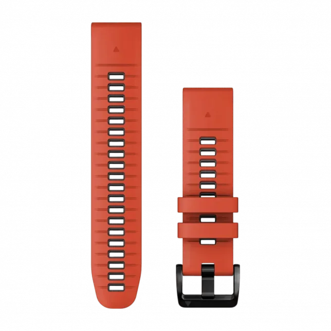 Ремінець QuickFit 22 мм, Flame Red/Graphite червоний/чорний силіконовий