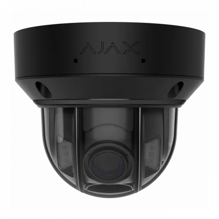 IP-камера дротова Ajax DomeCam HLVF 5 MP Black, 2.8–12 мм, PoE, True WDR, IP65, ІЧ 40 м, LED 25 м, аудіо, кут огляду 32° до 100°, чорна, 126284.214.BL1