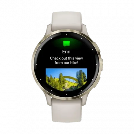 Смарт-годинник Garmin Venu 3S Soft Gold Stainless Steel Bezel з Ivory білим корпусом та силіконовим ремінцем
