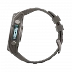 Смарт-годинник Garmin Fenix 9 51мм, Titanium з Pebble Gray темно-сірим силіконовим ремінцем