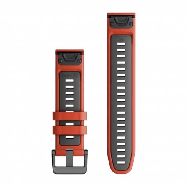 Ремінець QuickFit 22 мм, Flame Red/Graphite червоний/чорний силіконовий