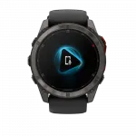 Смарт-годинник Garmin Fenix 8 51мм, MicroLED Sapphire, Titanium, Carbon Gray DLC з Black/Pebble Grey чорним/сірим силіконовим ремінцем