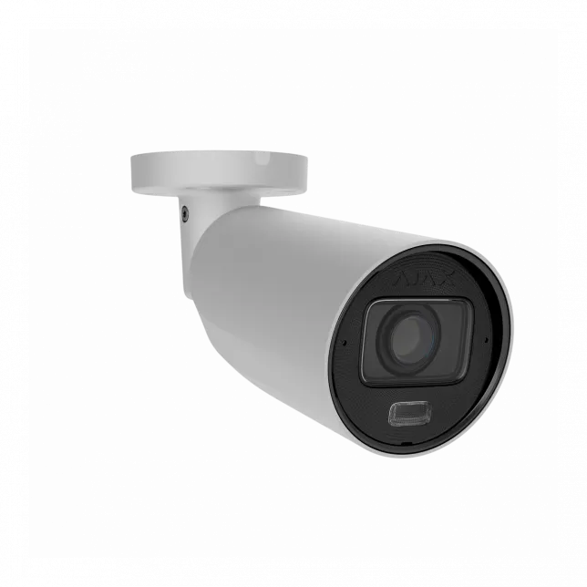 IP-камера дротова Ajax BulletCam HLVF 5 MP White, 2.8–12 мм, PoE, True WDR, IP67, ІЧ 60 м, LED 40 м, аудіо, кут огляду 31° до 111°, вулична, біла, 126277.217.WH1