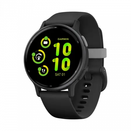 Смарт-годинник Garmin Vivoactive 5 Slate Aluminium Bezel з чорним корпусом та силіконовим ремінцем