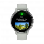 Смарт-годинник Garmin Venu 3S Silver Stainless Steel Bezel з Sage Gray сіро-зеленим корпусом та силіконовим ремінцем