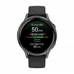 Смарт-годинник Garmin Venu 4 41 мм Slate з Black чорним силіконовим ремінцем