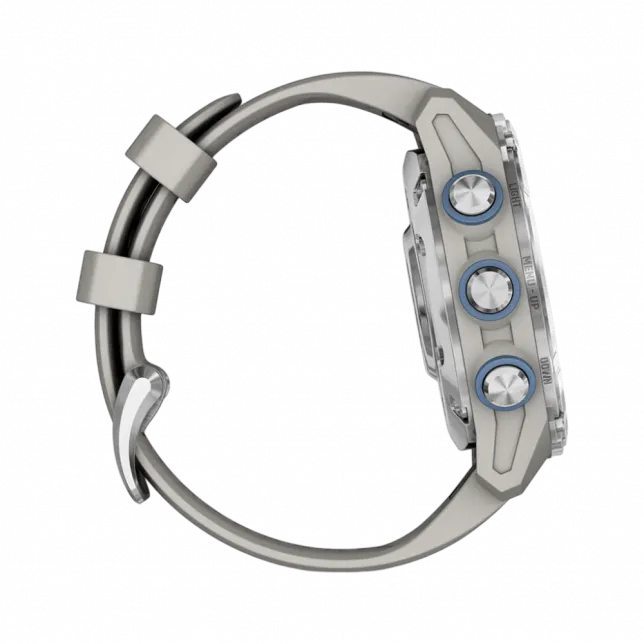 Смарт-годинник Garmin Descent Mk3 43 мм Stainless Steel з Fog Grey сірим силіконовим ремінцем