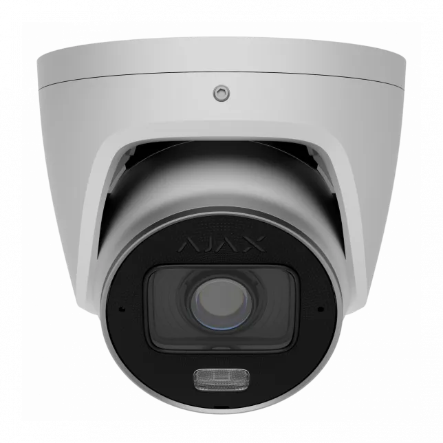 IP-камера дротова Ajax TurretCam HLVF 8 MP White, 2.8–12 мм, PoE, True WDR, IP67, ІЧ 60 м, LED 40 м, аудіо, кут огляду 31° до 111°, вулична, біла, 126283.197.WH1