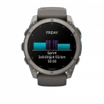 Смарт-годинник Garmin Fenix 9 51мм, Titanium з Pebble Gray темно-сірим силіконовим ремінцем