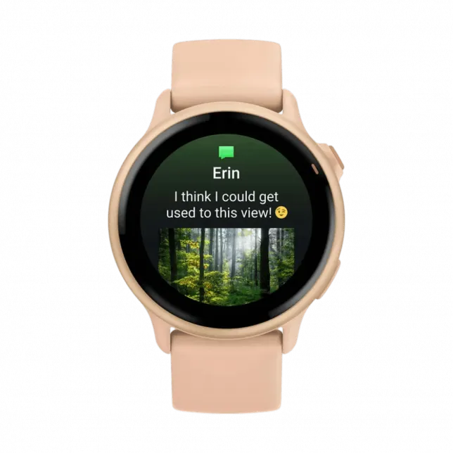 Смарт-годинник Garmin Vivoactive 6 Metallic Pink Dawn з Pink Dawn рожевим силіконовим ремінцем