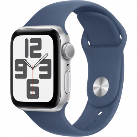 Apple Watch SE 2 GPS 44mm Silver Aluminium Case with Denim Sport Band (M/L)