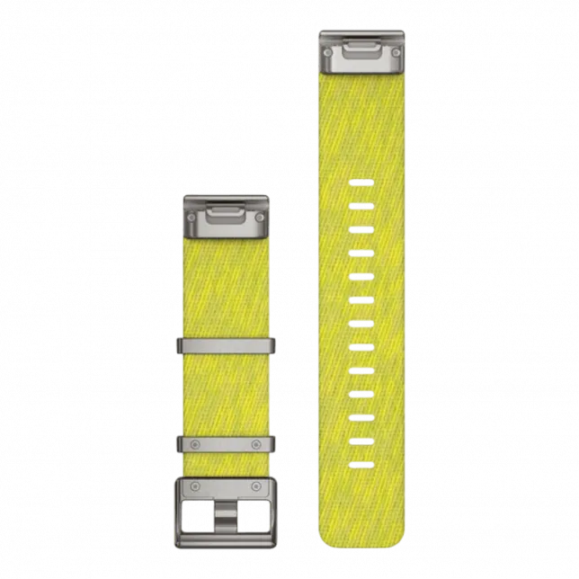 Ремінець QuickFit 22 мм, Yellow/Green жовтий/зелений жакардовий нейлоновий