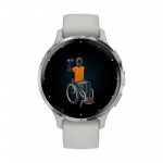 Смарт-годинник Garmin Venu 3S Silver Stainless Steel Bezel з Sage Gray сіро-зеленим корпусом та силіконовим ремінцем