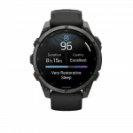 Смарт-годинник Garmin Fenix 9 47мм, Carbon Grey DLC Titanium з Black чорним силіконовим ремінцем
