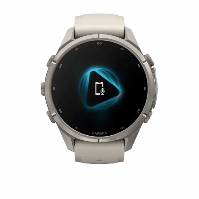 Смарт-годинник Garmin Fenix 9 Pro - inReach, 43мм Titanium з Fog Grey/Dark Sandstone сірим/темно сірим силіконовим ремінцем